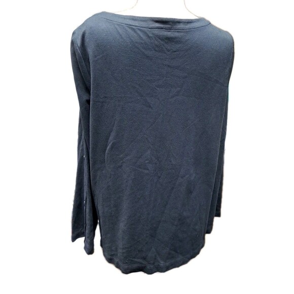 J.Jill Ponte Knit Top Black  Button Detail Sleeve Tee Shirt Heavyweight - Picture 5 of 8